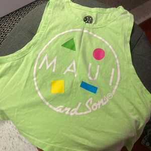 Maui and Sons crop Green Tank Top